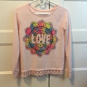 Justice Pink/Rainbow LOVE Long Sleeve